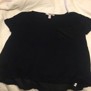 Forever 21 sheer back detailed black shirt
